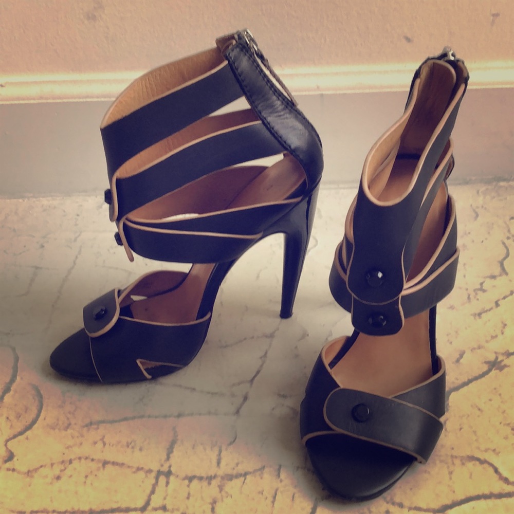 L.A.M.B leather heels